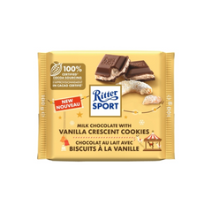 Ritter Sport Milk Chocolate with Vanilla Crescent Cookies 100g