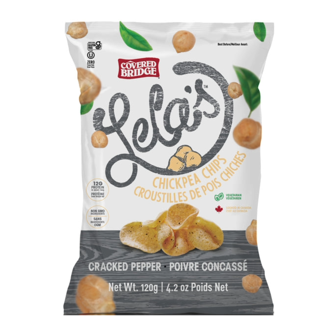 Lela’s Covered Bridge Cracked Pepper Chickpea Chips 120g