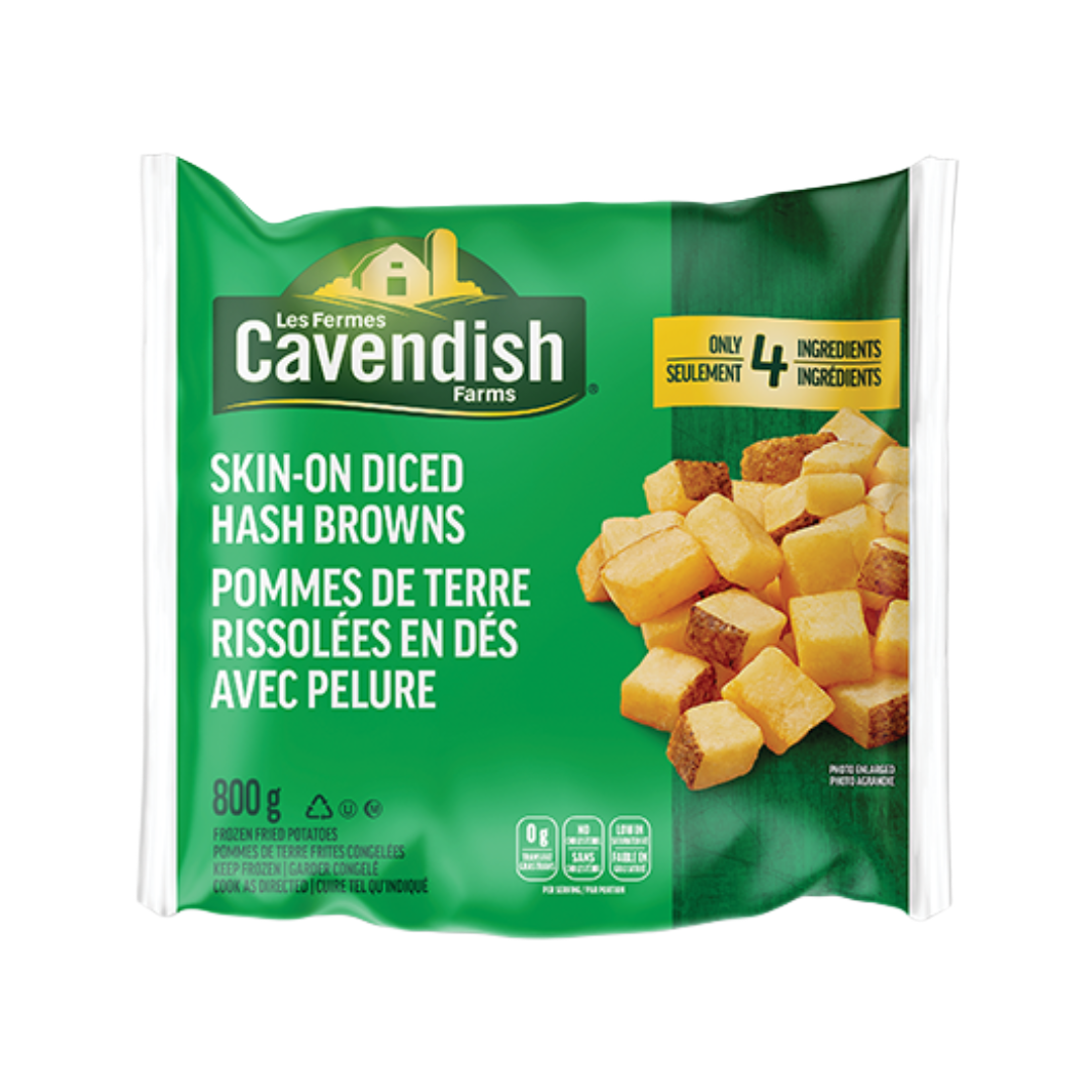 Cavendish Farms Skin-On Diced Hash Browns 800g
