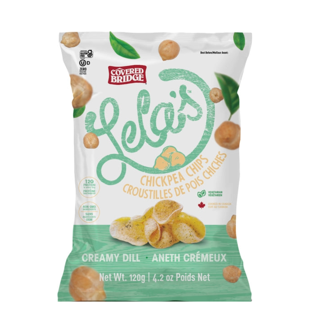 Lela’s Covered Bridge  Chickpea Chips Creamy Dill 120g