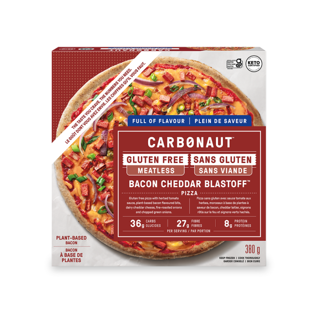 Carbonaut Gluten Free Pizza Blastoff Meatless Bacon Cheddar 380g
