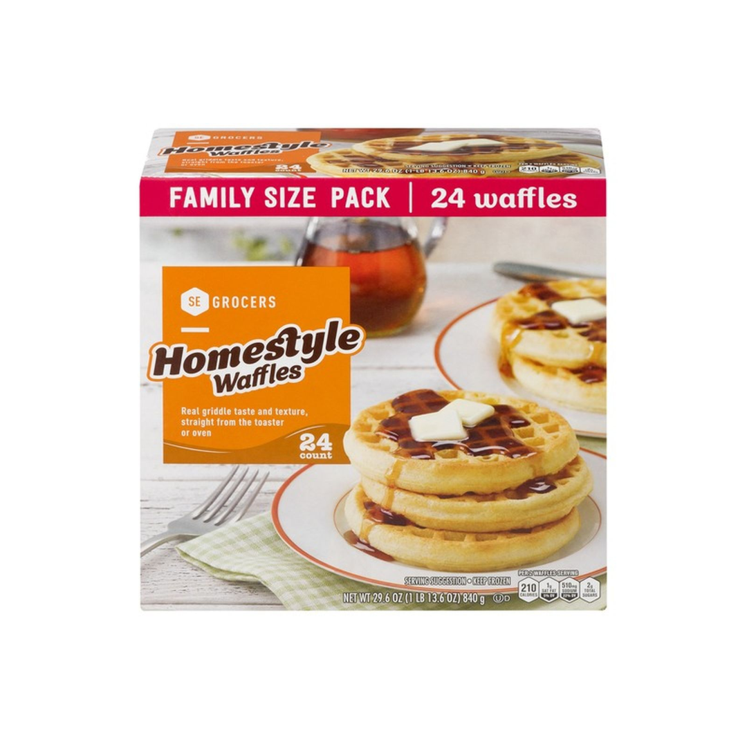 SE Grocers Homestyle Waffles Family Size 24pk