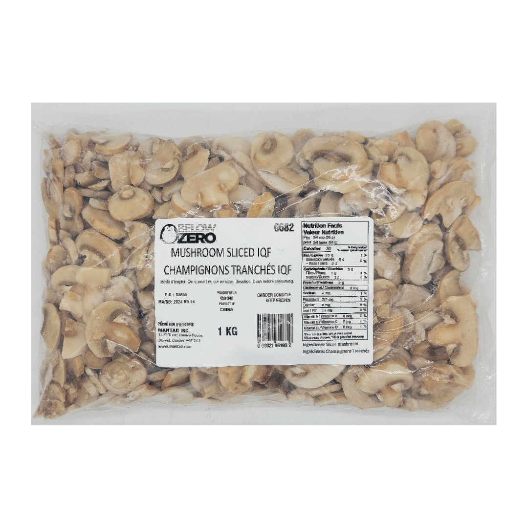 Below Zero Mushroom Sliced 1kg