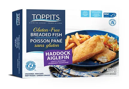 Toppits Lightly Seasoned Haddock GF Breaded Fish 400g