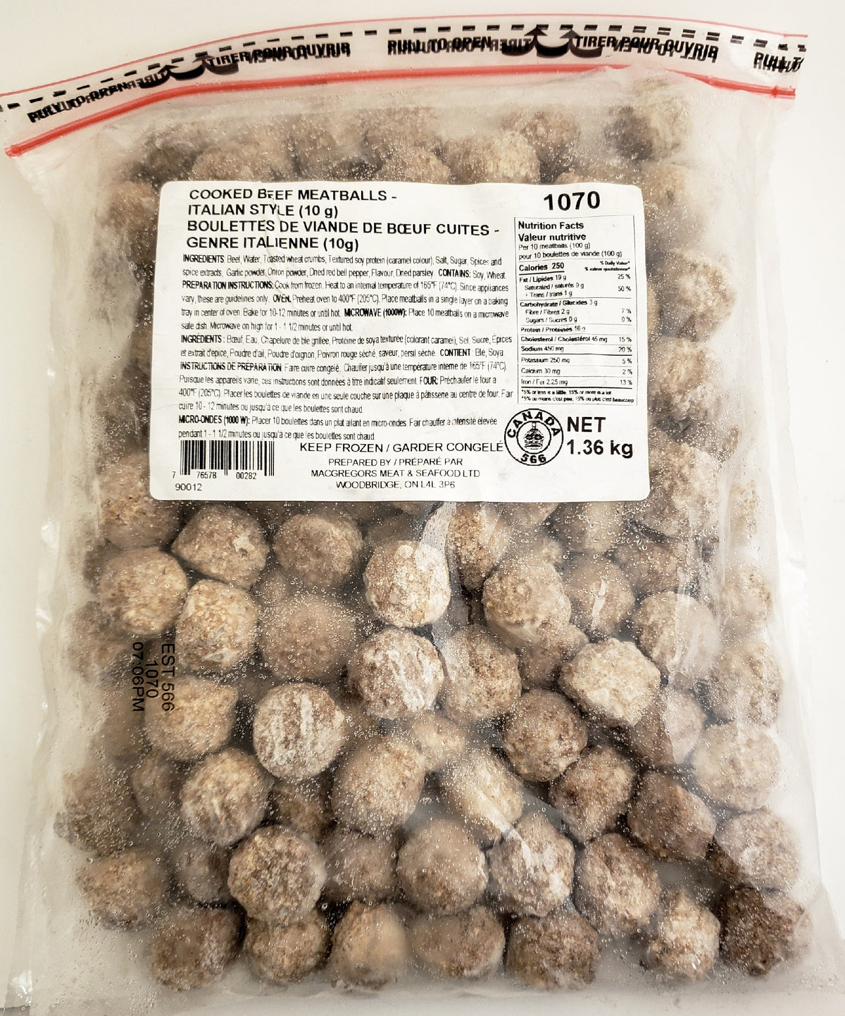 Macgregors Italian Style Cocktail Meatballs 10g