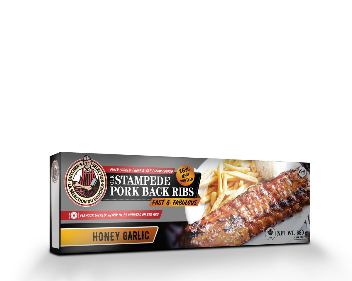 Stampede Pork Back Ribs Honey Garlic - 595g